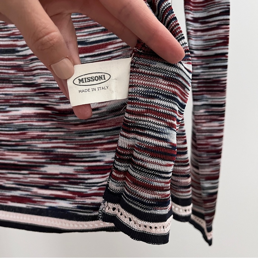 Vintage Missoni long sleeve button front cardigan 40 Italy flame smooth knit - Picture 7 of 10